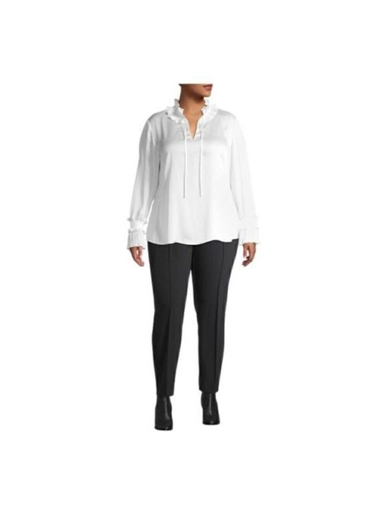 Lafayette 148 New York Tops - LAFAYETTE 148 New York Roan Ruffle Trim Blouse size medium NWT